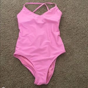 Hot pink one piece bathing suit